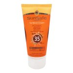 کرم ضد آفتاب رنگی سان سیف اس پی اف 35 مخصوص پوست چرب رنگ بژ متوسط 50 میلی لیتر _ SUNSAFE